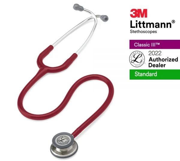 3M™ Littmann® Classic III™  Stethoscope, 5627, Burgundy Tube