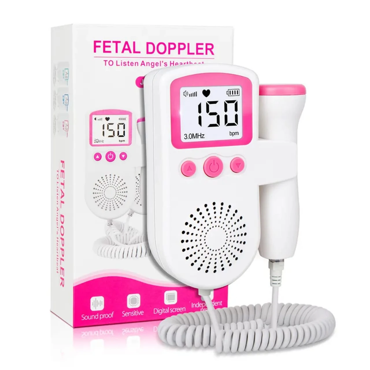 Portable Fetal Doppler for Baby Heartbeat
