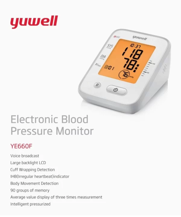 Product Name: Upper Arm Digital Blood Pressure Monitor (Battery Operated) Model: YE 670AR Make: Yuwell