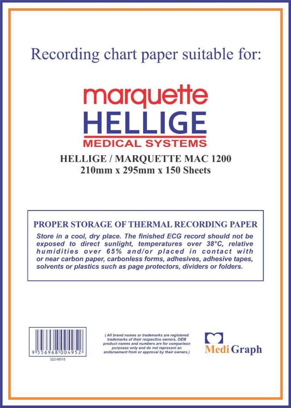 MAC 1200 ECG Paper Marquette Hellige Z Fold