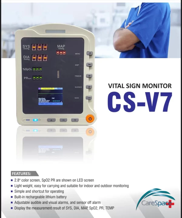 Model: CS V7 Make: Care Space China BUY Electronic vital signs monitor CS v7 NOW! – 100% GENUINE PRODUCT