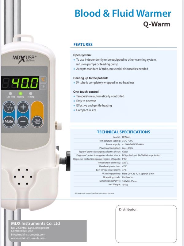 Blood & Fluid Warmer MDXUSA - Image 2